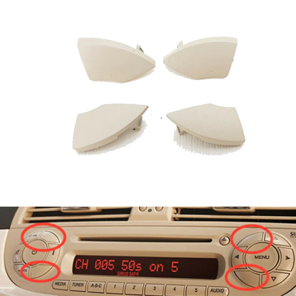 4 бр. Автомобилни Аксесоари-Fiat 500 радио cd бутон бутон, слонова кост бял крем довършителни мухъл делото премахване на 2008 +