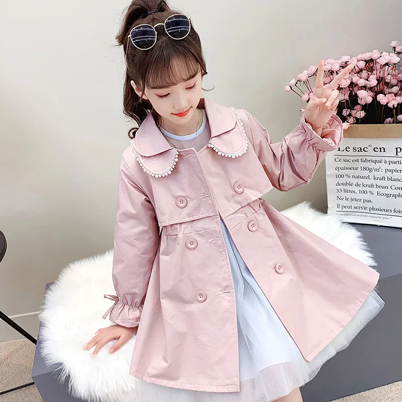 2023 Пролет-Есен, Ново записване, модерен тренч за момичета в корейски стил, детски Връхни дрехи, Дълги ветровка, яке За момичета от 4 до 12 години