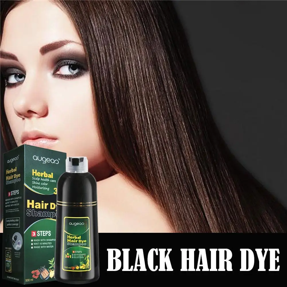 500 мл шампоан за оцветяване и грижа 3 в 1 Билков шампоан за боядисване на коса Предпазва и възстановява косата в продължение на 10 минути, с помощта на шампоан за боядисване на коса