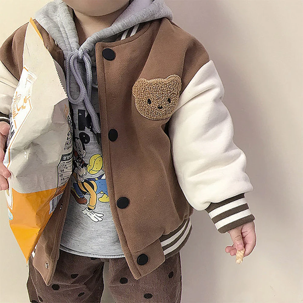 INS/ Модни бейзболна яке за малки момчета, Демисезонное Утепленное палто за деца, Спортни Връхни облекла за момичета, Дрехи от 0 до 3 години, бебешки връхни дрехи