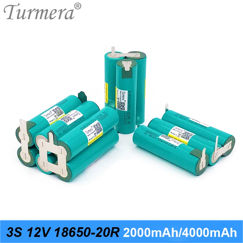 Turmera 3 S 10,8 В 12,6 В INR18650-20RM 2000 4000 ма ма 20A Батерия Поялната Батерия за Отвертка Shrika и Прахосмукачка