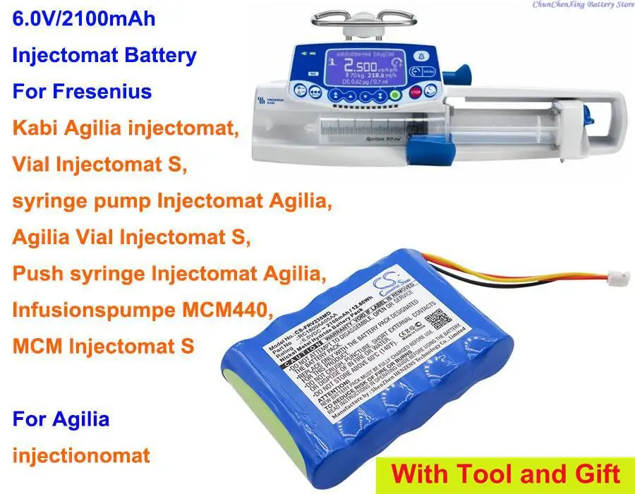 Батерия Cameron Sino 2100 mah за Fresenius Kabi Agilia injectomat, Флакон Injectomat S, MCM Injectomat S, Инфузионный помпа MCM440