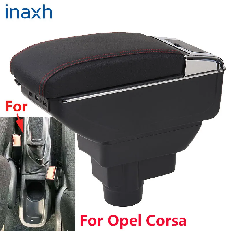 За Opel Corsa Подлакътник За Opel Corsa D Авто Подлакътник скоростна Детайли на интериора Кутия За съхранение на детайли Дооснащение Автомобилни Аксесоари