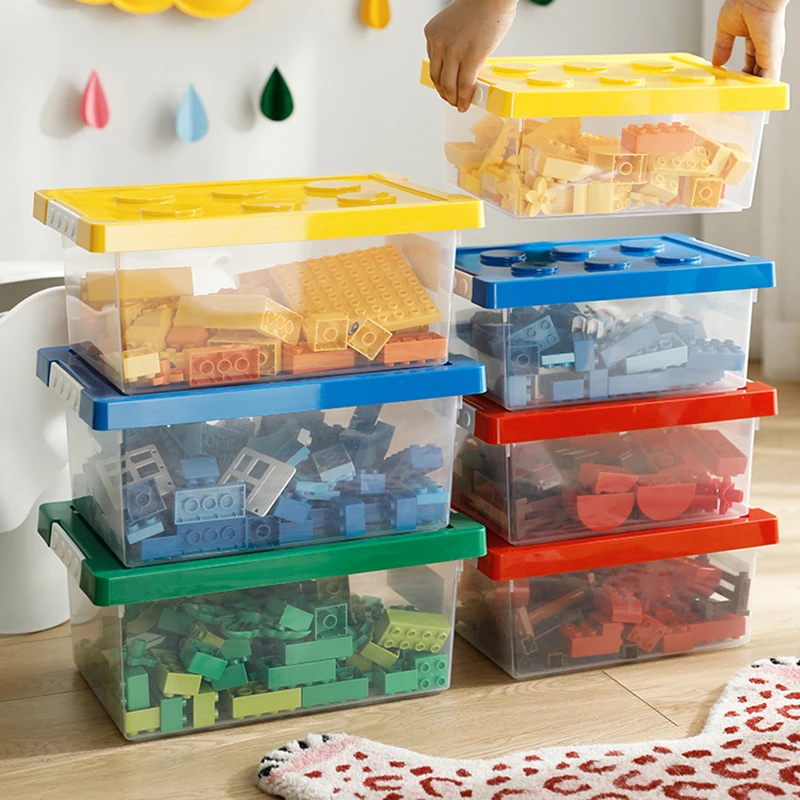 Контейнери За Играчки Детски Конструктор Лего Building Block Органайзер Кутия За Съхранение На Штабелируемых Пластмасови Прозрачни Книги Неподвижен Държач За Подробности