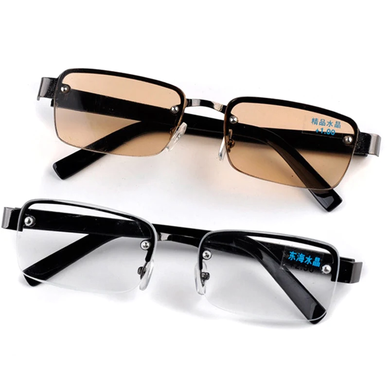 Кристални Очила За Четене В Полукадровой Рамки на Очила За Старческо Очила с Висока Разделителна способност с Диоптриями +1.0 +1.5 +2.0 +2.5 +3.0 +3.5 +4.0