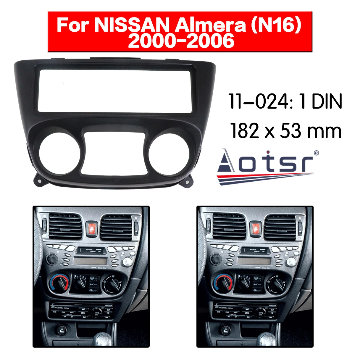 Радиото в автомобила рамка за Аудио Панел За NISSAN Almera (N16) 2000-2006 Кола Стерео Радио Лента Монтажен Адаптер Рамка